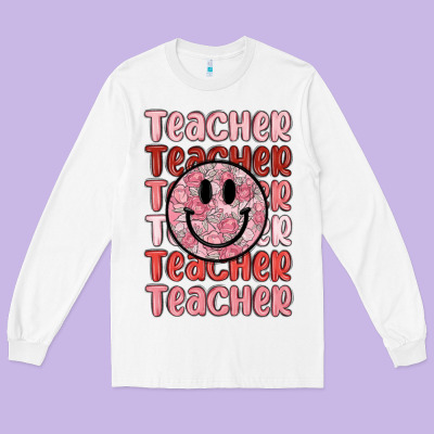 Teacher Long Sleeve Tee Designed By Maliassmallbusiness