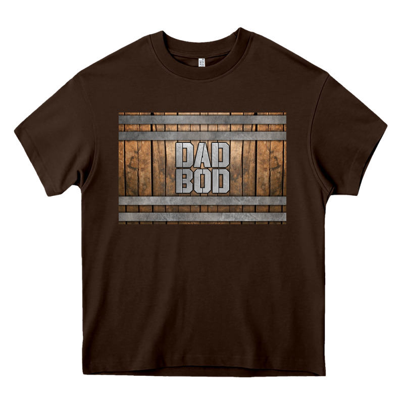 Dad Bod Whiskey Barrel Skinny Metal Can Holder Heavy Core Tee by HRA Design Shop | Teevron