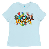 Baby Blue social worker Ladies Tee - Zillion Design Studio