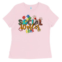 Bubblegum Pink social worker Ladies Tee - Zillion Design Studio
