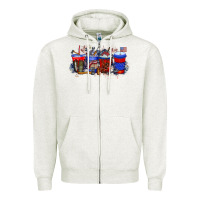 Oatmeal Heather labor day drink Zipper Hoodie - RacoonDesign
