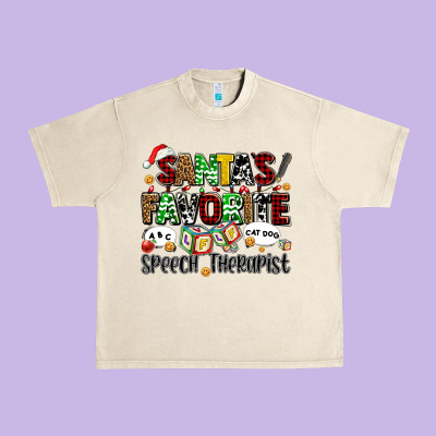 Santas Favorite Speech Therapist Urban Heavy Tee Designed By Adodesignshop