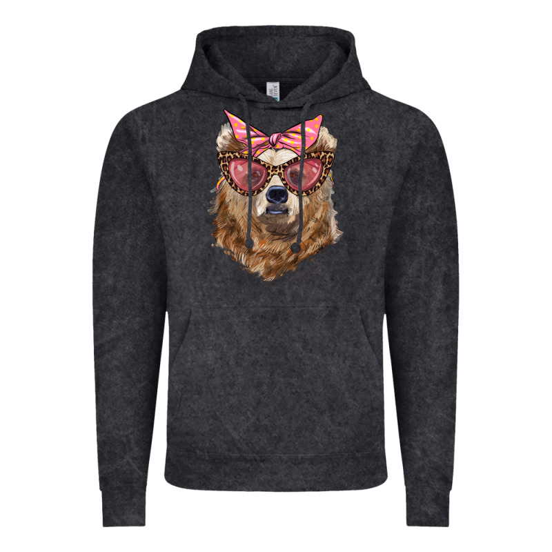 Mama Bear With Glasses And Bandana Vintage Hoodie by Artiststas | Teevron