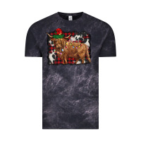 Cloud Black christmas highland cow Vintage Tee - BarkalooDesign