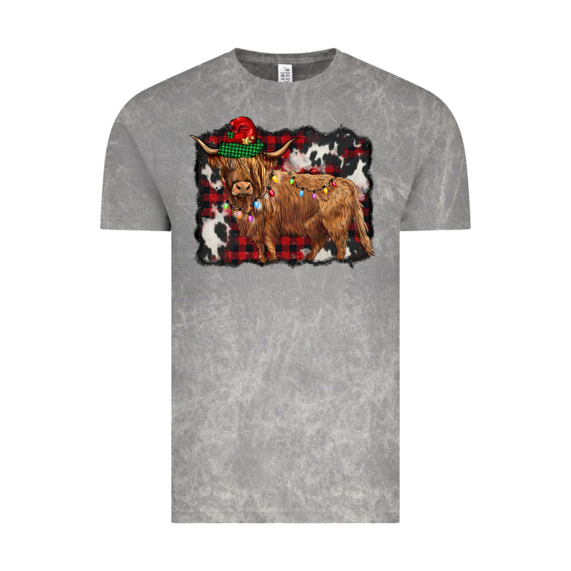 Christmas Highland Cow Vintage Tee by BarkalooDesign | Teevron