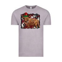 Vintage Zinc christmas highland cow Vintage Tee - BarkalooDesign