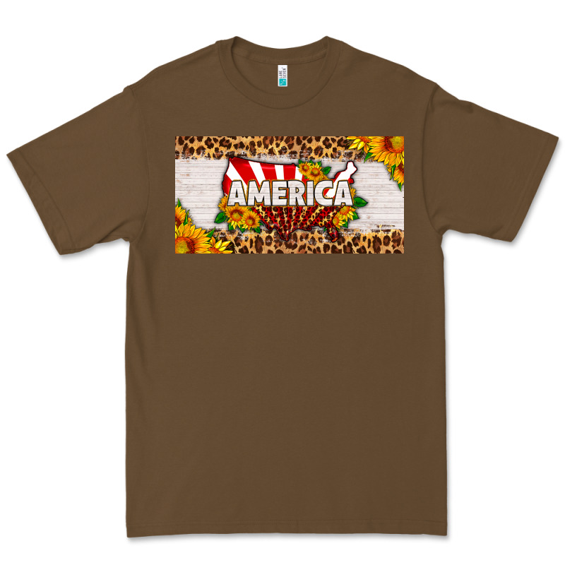 America Map Sunflower License Plate Premium Tee by HRA Design Shop | Teevron