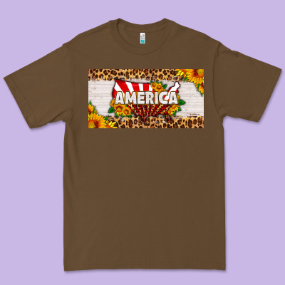 America Map Sunflower License Plate Premium Tee Designed By Hra Design Shop