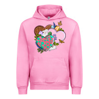 Fuchsia Pink Easter Day Western Easter hearts Urban Hoodie - OliviaCreatesArt