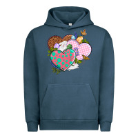 Pigment Midnight Navy Easter Day Western Easter hearts Urban Hoodie - OliviaCreatesArt