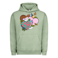 Pigment Oil Green Easter Day Western Easter hearts Urban Hoodie - OliviaCreatesArt