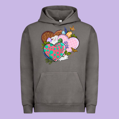 Easter Day Western Easter Hearts Urban Hoodie Designed By Oliviacreatesart