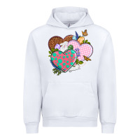 White Easter Day Western Easter hearts Urban Hoodie - OliviaCreatesArt