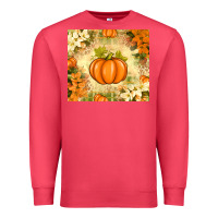 Cardinal Fall Pumpkins with Flowers Premium Sweatshirt - texasbilliewilder