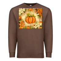 Chestnut Fall Pumpkins with Flowers Premium Sweatshirt - texasbilliewilder
