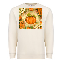Sandshell Fall Pumpkins with Flowers Premium Sweatshirt - texasbilliewilder