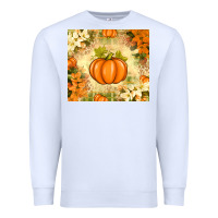 White Fall Pumpkins with Flowers Premium Sweatshirt - texasbilliewilder