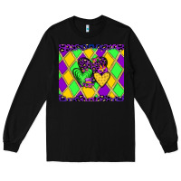 Black mardi gras hearts Long Sleeve Tee - JahusDesignShop