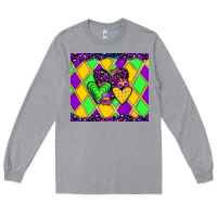 Heather Grey mardi gras hearts Long Sleeve Tee - JahusDesignShop