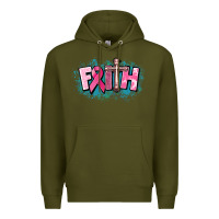 Army Green Cancer Faith Cross Premium Hoodie - HowdyJamesFarm