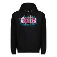 Black Cancer Faith Cross Premium Hoodie - HowdyJamesFarm