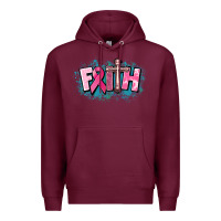 Burgundy Cancer Faith Cross Premium Hoodie - HowdyJamesFarm