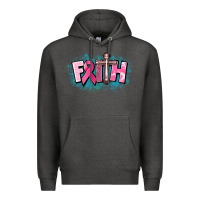 Charcoal Heather Cancer Faith Cross Premium Hoodie - HowdyJamesFarm