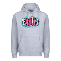 Heather Grey Cancer Faith Cross Premium Hoodie - HowdyJamesFarm