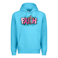 Ocean Blue Cancer Faith Cross Premium Hoodie - HowdyJamesFarm