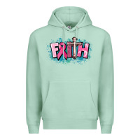 Seafoam Cancer Faith Cross Premium Hoodie - HowdyJamesFarm