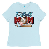 Baby Blue t ball mom Ladies Tee - Zillion Design Studio