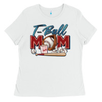 White t ball mom Ladies Tee - Zillion Design Studio