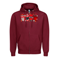 Burgundy lady bug drink Zipper Hoodie - RacoonDesign