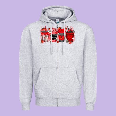 Lady Bug Drink Zipper Hoodie Designed By Racoondesign