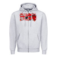 Heather Grey lady bug drink Zipper Hoodie - RacoonDesign