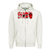 Oatmeal Heather lady bug drink Zipper Hoodie - RacoonDesign