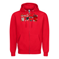 Red lady bug drink Zipper Hoodie - RacoonDesign