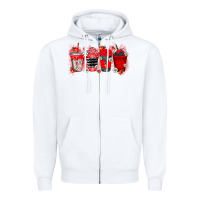 White lady bug drink Zipper Hoodie - RacoonDesign