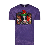 Cloud Purple christmas black and white baby cow Vintage Tee - BarkalooDesign
