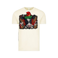 Vintage Arctic christmas black and white baby cow Vintage Tee - BarkalooDesign