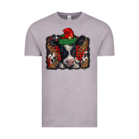 Vintage Zinc christmas black and white baby cow Vintage Tee - BarkalooDesign