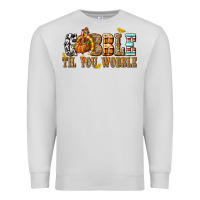 Dove Grey Gobble Til You Wobble with Turkey Premium Sweatshirt - texasbilliewilder