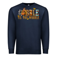 Navy Gobble Til You Wobble with Turkey Premium Sweatshirt - texasbilliewilder
