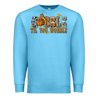 Ocean Blue Gobble Til You Wobble with Turkey Premium Sweatshirt - texasbilliewilder