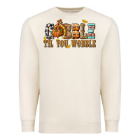 Sandshell Gobble Til You Wobble with Turkey Premium Sweatshirt - texasbilliewilder