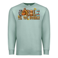 Seafoam Gobble Til You Wobble with Turkey Premium Sweatshirt - texasbilliewilder