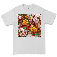 Dove Grey christmas pig  tartan with  hay and christmas ligh Premium Tee - FaDigitalArtStudio