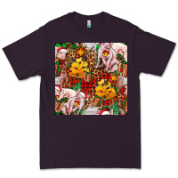 Plum christmas pig  tartan with  hay and christmas ligh Premium Tee - FaDigitalArtStudio