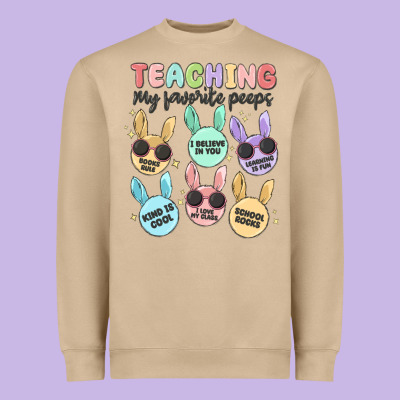 Teahing My Favorite Peeps Heavyweight Sweatshirt Designed By Maliassmallbusiness