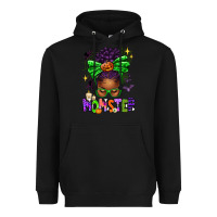 Black Halloween Afro Messy Bun Momster Heavyweight Hoodie - texasbilliewilder